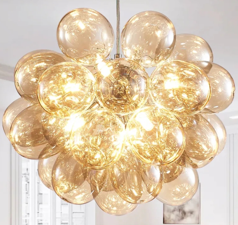 What inspired you to create a Modern Bubble Chandelier with Blown Glass Balloon Lights in Brown Color|remshep-reps2024?